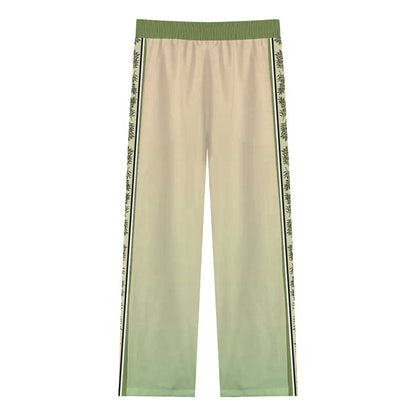 Greek Statue Olive Branch Pattern Casual Trousers With Elastic Waistband