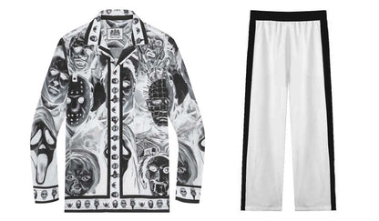 Halloween Saw Movie Casual Trousers With Elastic Waistband