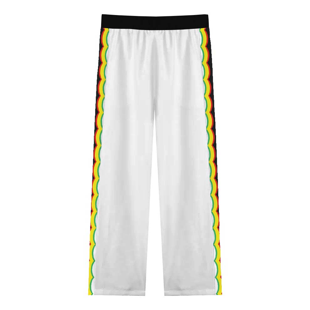 Music Star Pattern Casual Trousers With Elastic Waistband