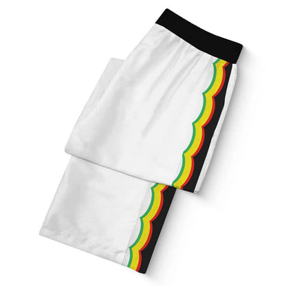 Music Star Pattern Casual Trousers With Elastic Waistband