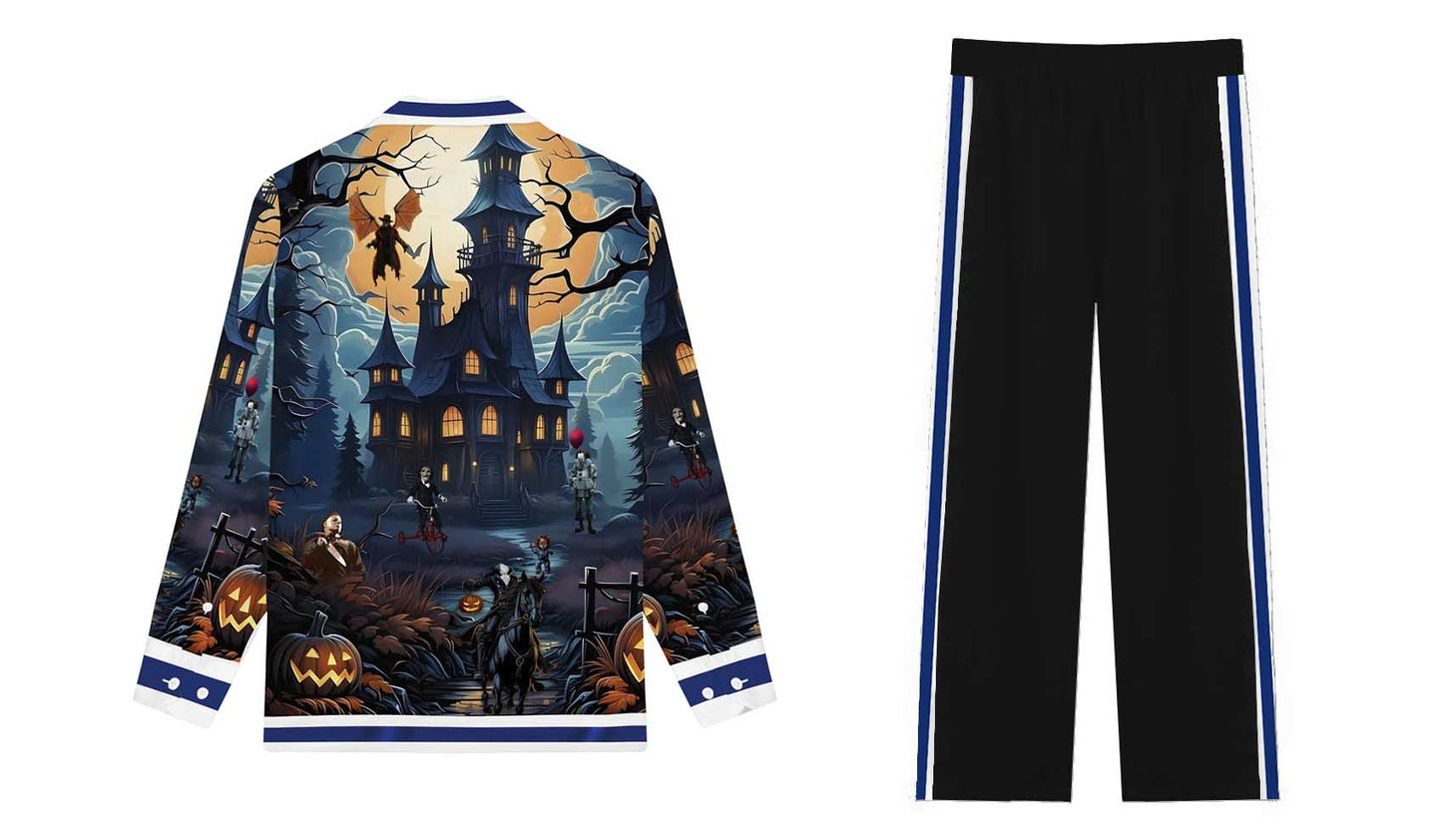 Horror Movie Themed Prints Casual Trousers With Elastic Waistband