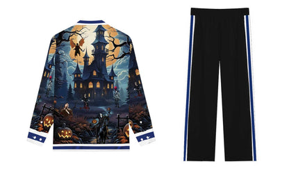 Horror Movie Themed Prints Casual Trousers With Elastic Waistband