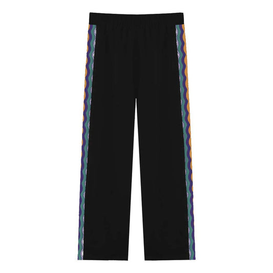 Quiet And Mysterious Halloween Town Prints Casual Trousers With Elastic Waistband