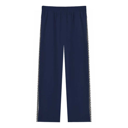 Headless Monk Print Casual Trousers With Elastic Waistband