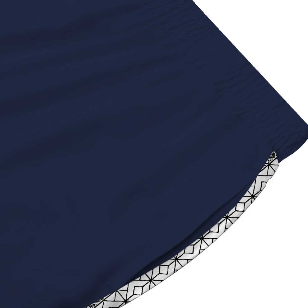 Headless Monk Print Casual Trousers With Elastic Waistband