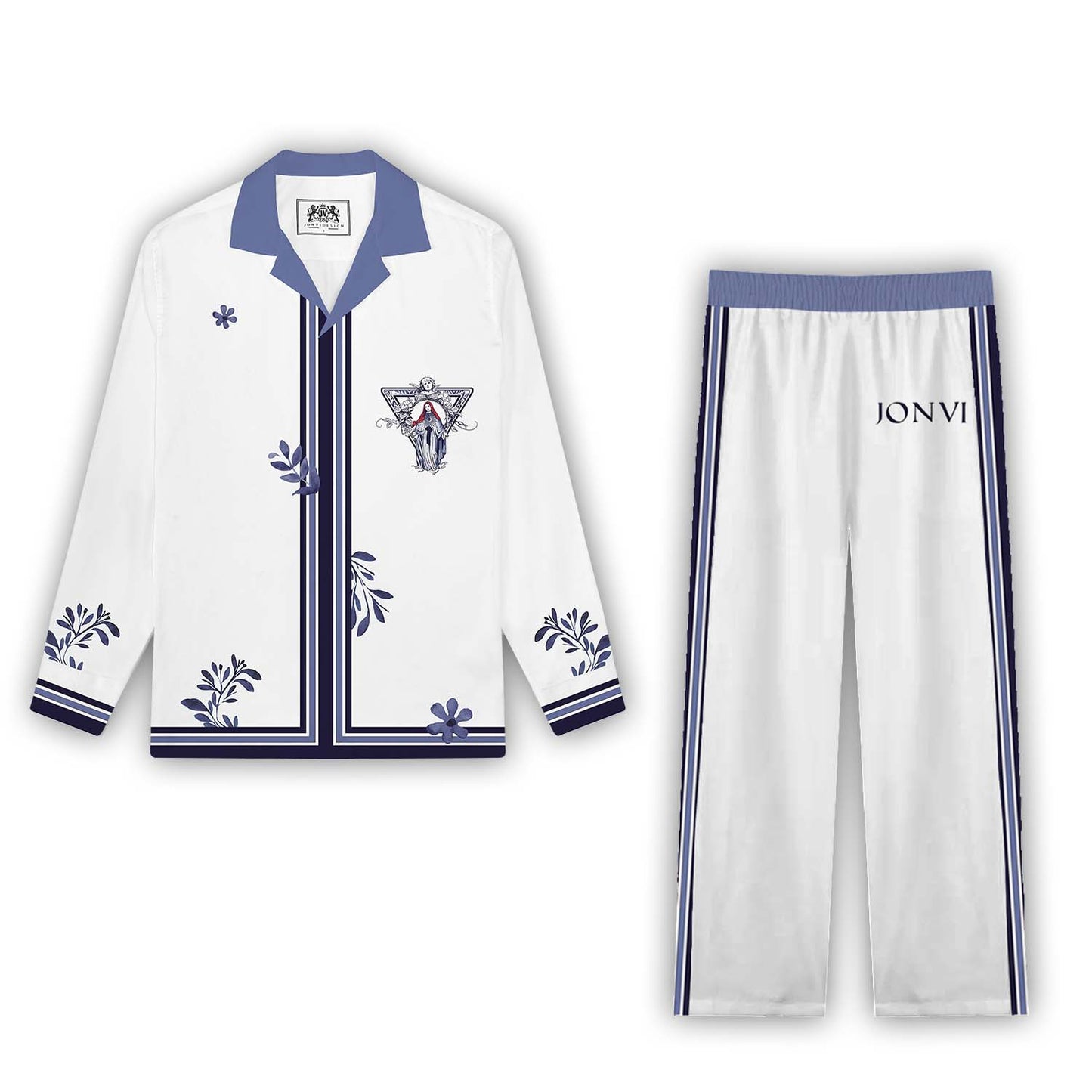 Divine Grace Print Casual Trousers With Elastic Waistband