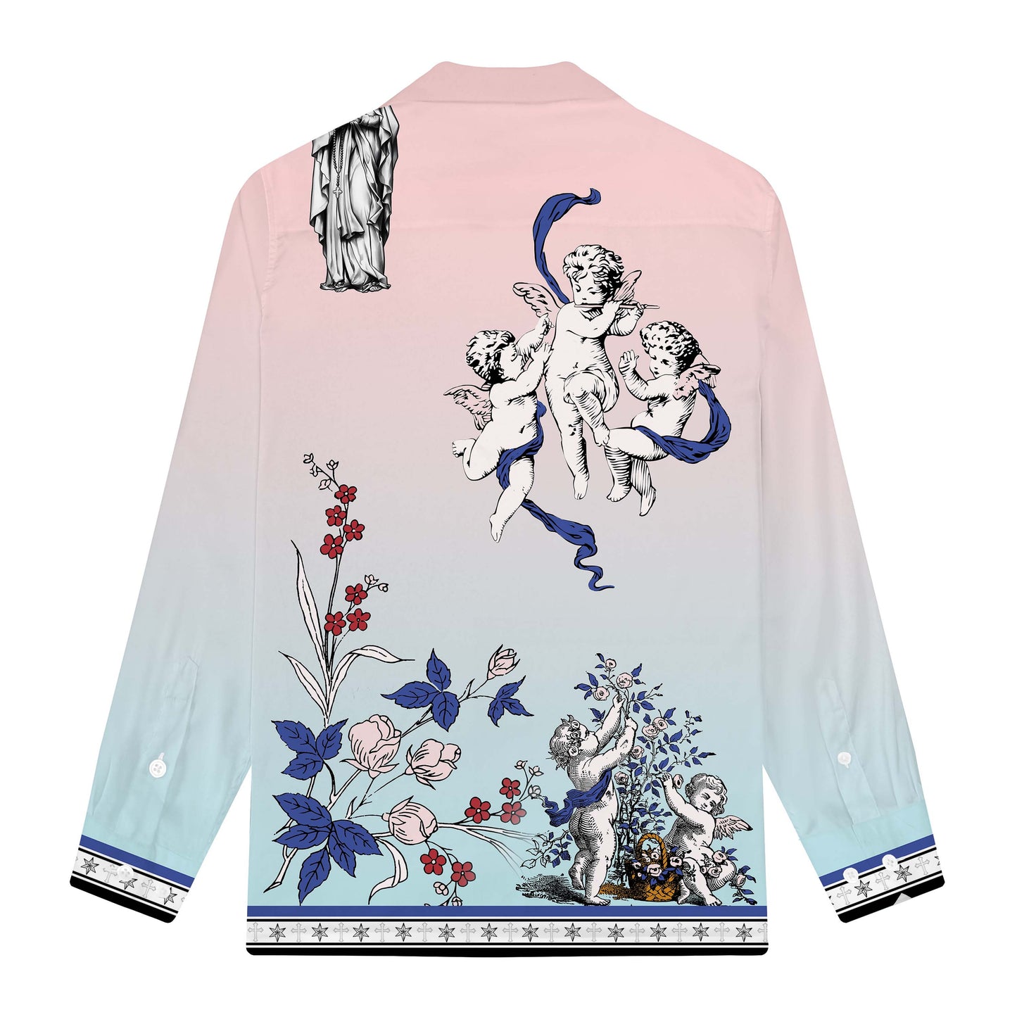 Divine Virgin Pastel Long Sleeve Camp Collar Shirt