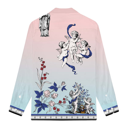 Divine Virgin Pastel Long Sleeve Camp Collar Shirt