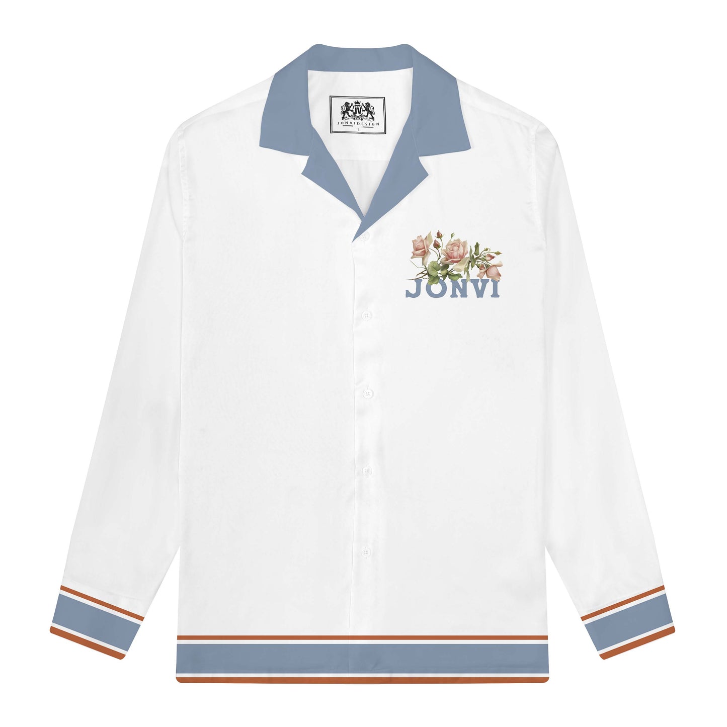 Sacred Heart Madonna Long Sleeve Camp Collar Shirt