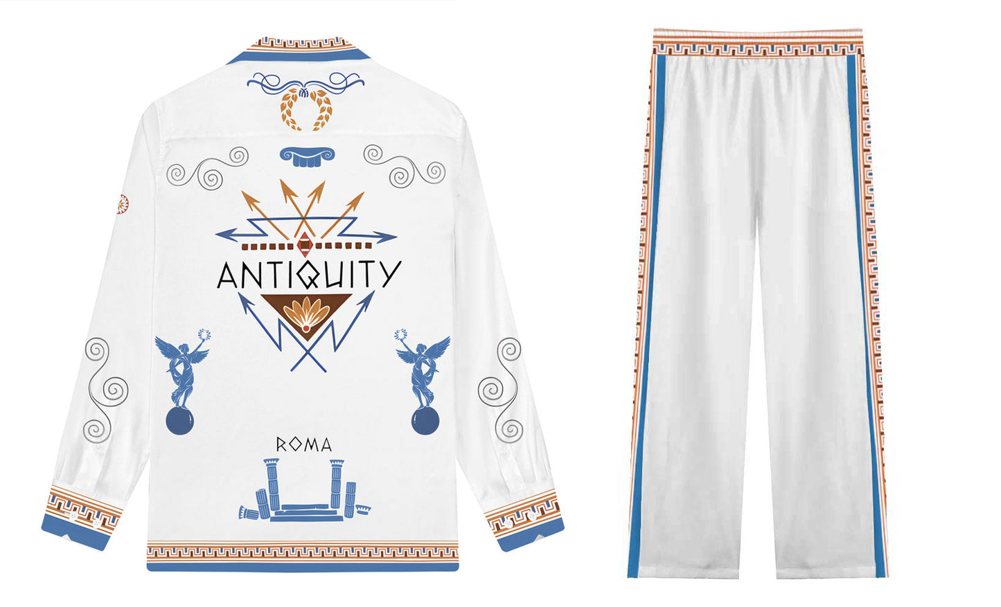 ROMA Print Casual Trousers With Elastic Waistband