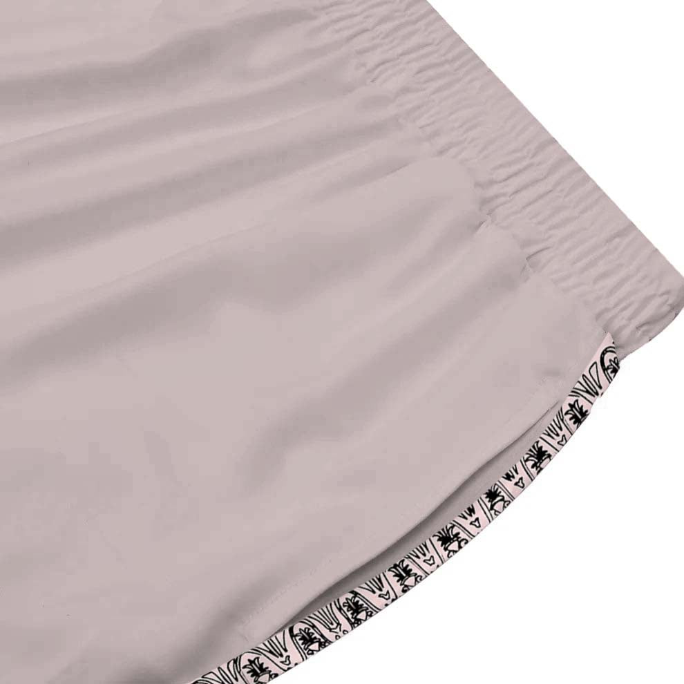 Roman Temple Print Casual Trousers With Elastic Waistband