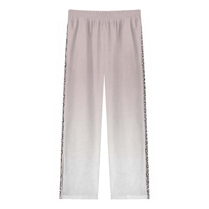 Roman Temple Print Casual Trousers With Elastic Waistband