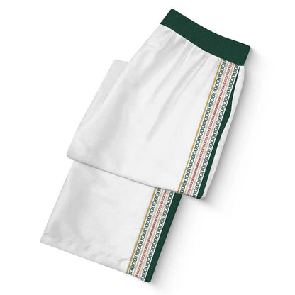 Greek Gods Printed Casual Trousers With Elastic Waistband