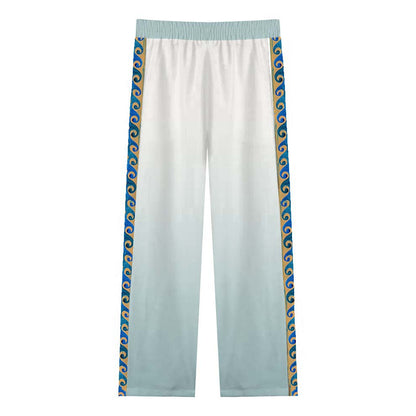 Pastoral Myth Print Casual Trousers With Elastic Waistband