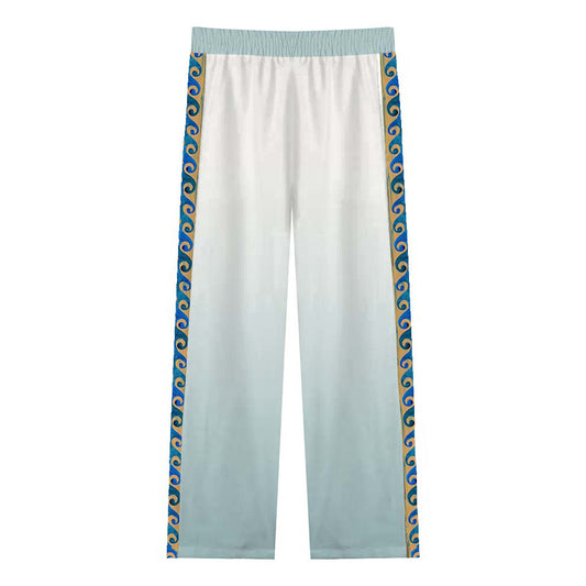 Pastoral Myth Print Casual Trousers With Elastic Waistband