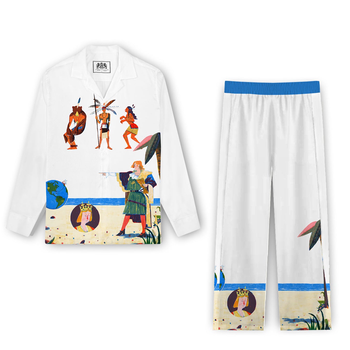 Encounters Across Oceans Casual Trousers With Elastic Waistband