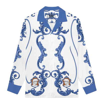 Renaissance Portrait Long Sleeve Camp Collar Shirt