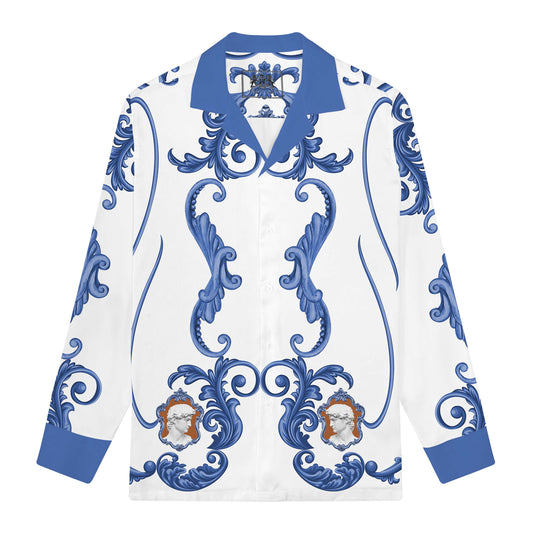 Renaissance Portrait Long Sleeve Camp Collar Shirt