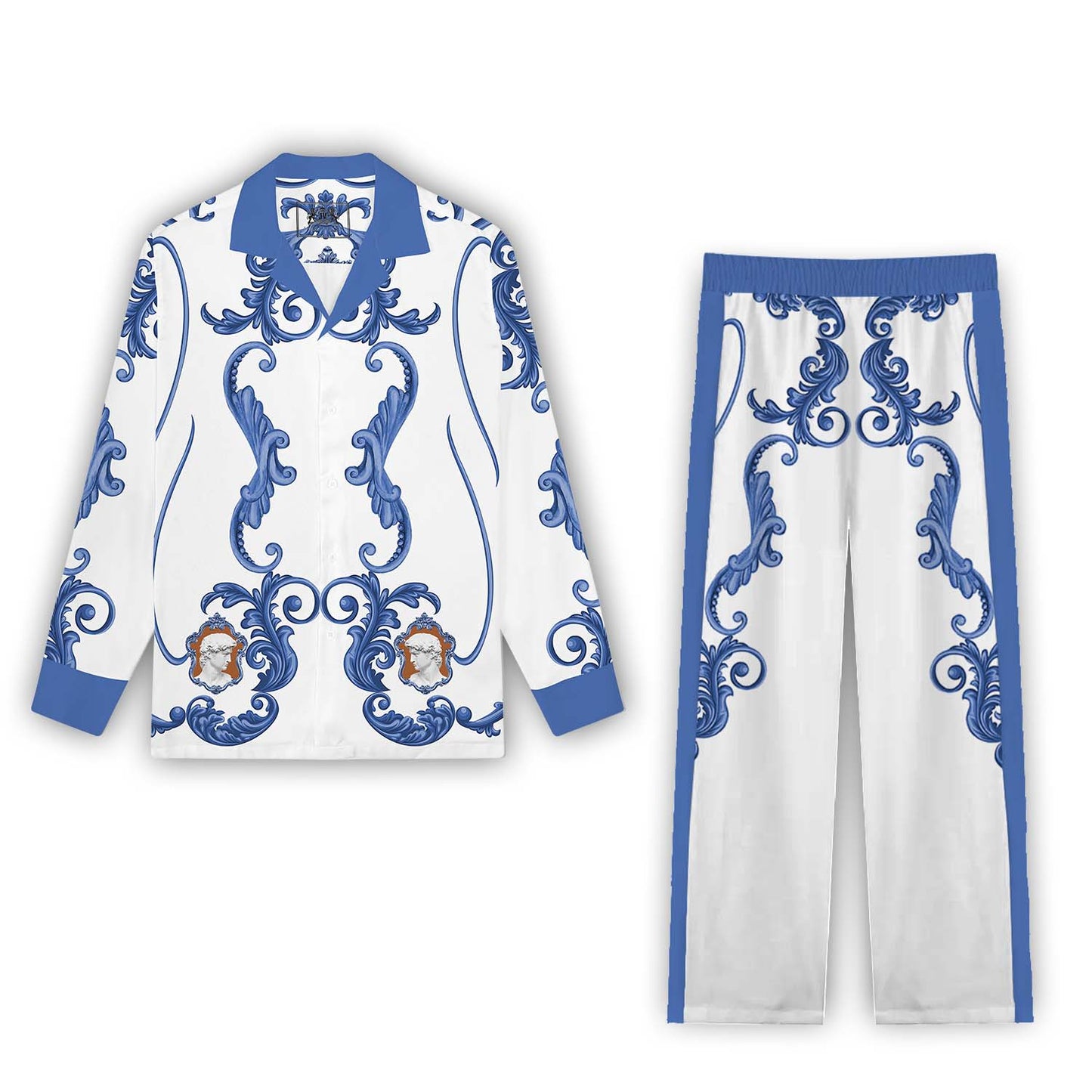 Renaissance Portrait Casual Trousers With Elastic Waistband