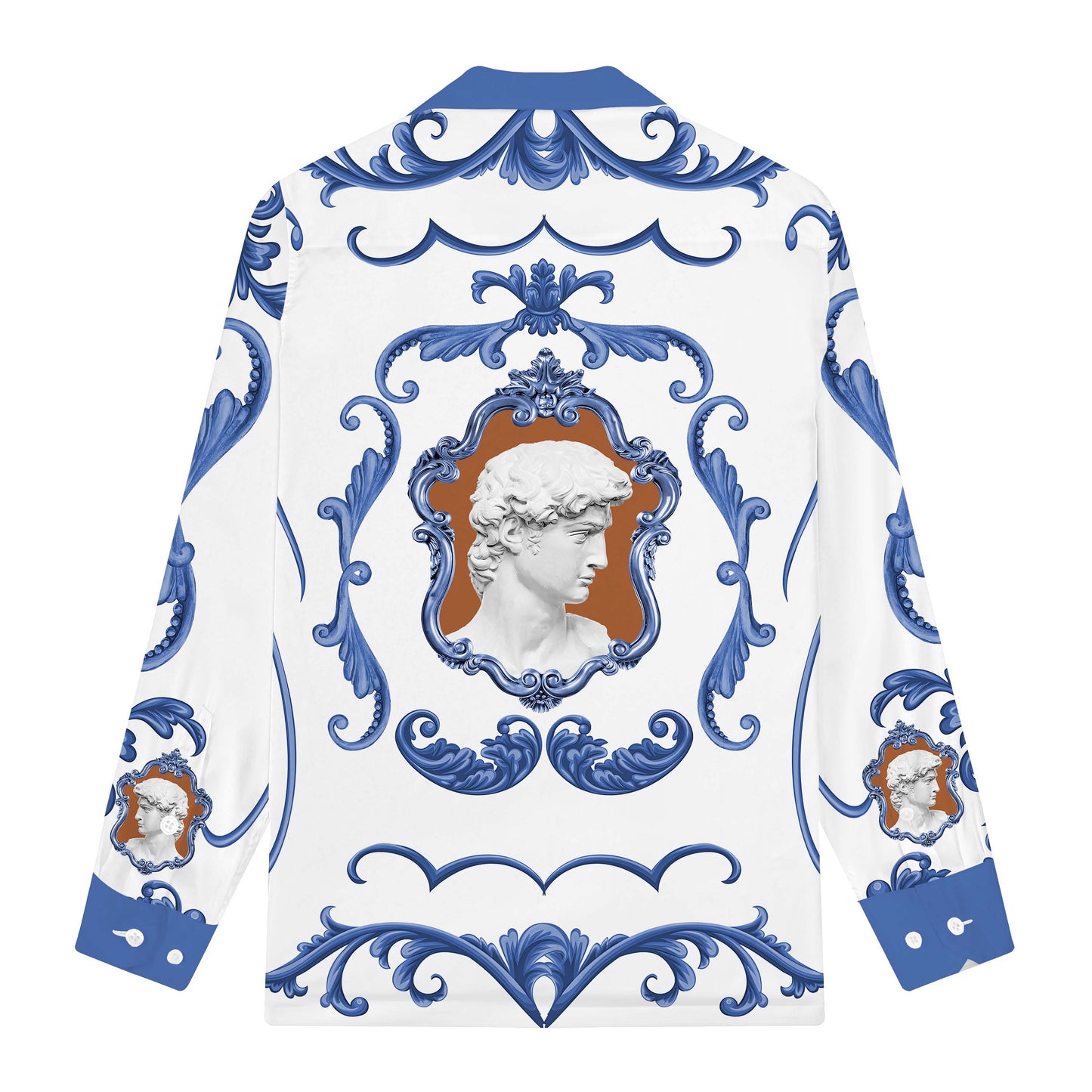 Renaissance Portrait Long Sleeve Camp Collar Shirt