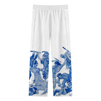 Mythic Struggle Print Casual Trousers With Elastic Waistband