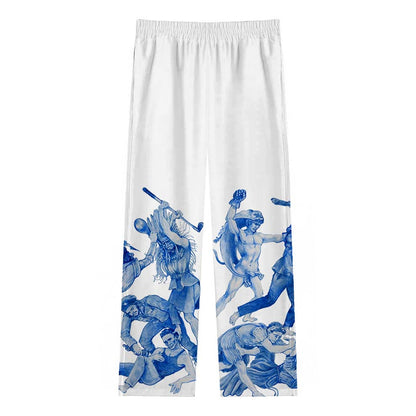 Mythic Struggle Print Casual Trousers With Elastic Waistband