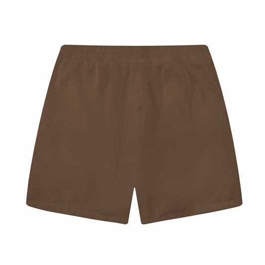 Brown Tie-Dye Statement Elastic Waistband Summer Casual Shorts