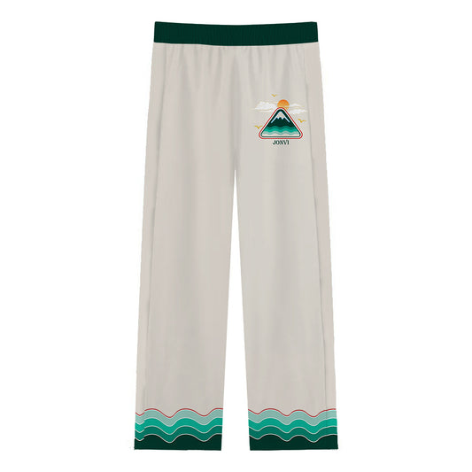 Mountain&Sunset Graphic Print Casual Trousers With Elastic Waistband