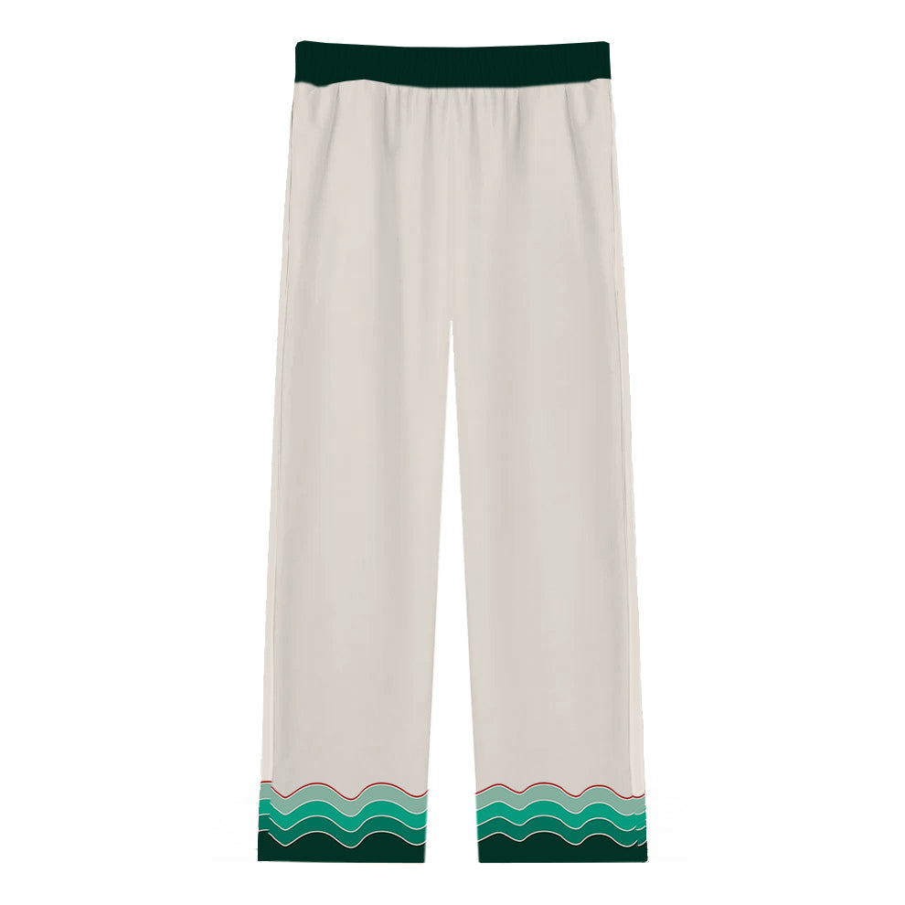 Mountain&Sunset Graphic Print Casual Trousers With Elastic Waistband