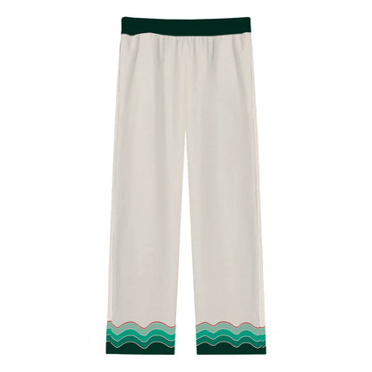 Mountain&Sunset Graphic Print Casual Trousers With Elastic Waistband