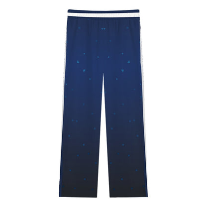 Men’s Tropical Wave Print Casual Trousers With Elastic Waistband