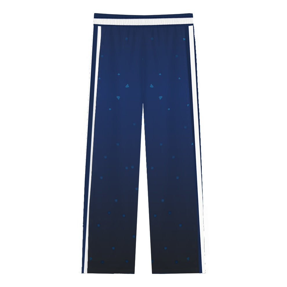 Men’s Tropical Wave Print Casual Trousers With Elastic Waistband