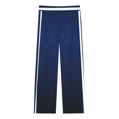 Men’s Tropical Wave Print Casual Trousers With Elastic Waistband