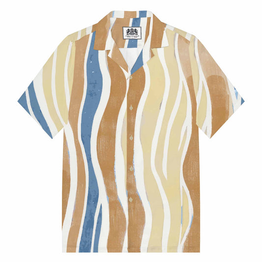 Ripple Casual Print Camp Collar Short-Sleeved Shirt