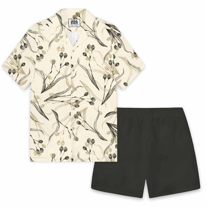 Summer Botanical Print Elastic Waistband Summer Casual Shorts