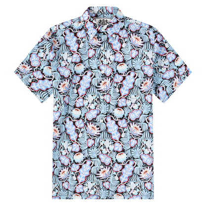 Iceflower Pattern Button Short Sleeve Shirt