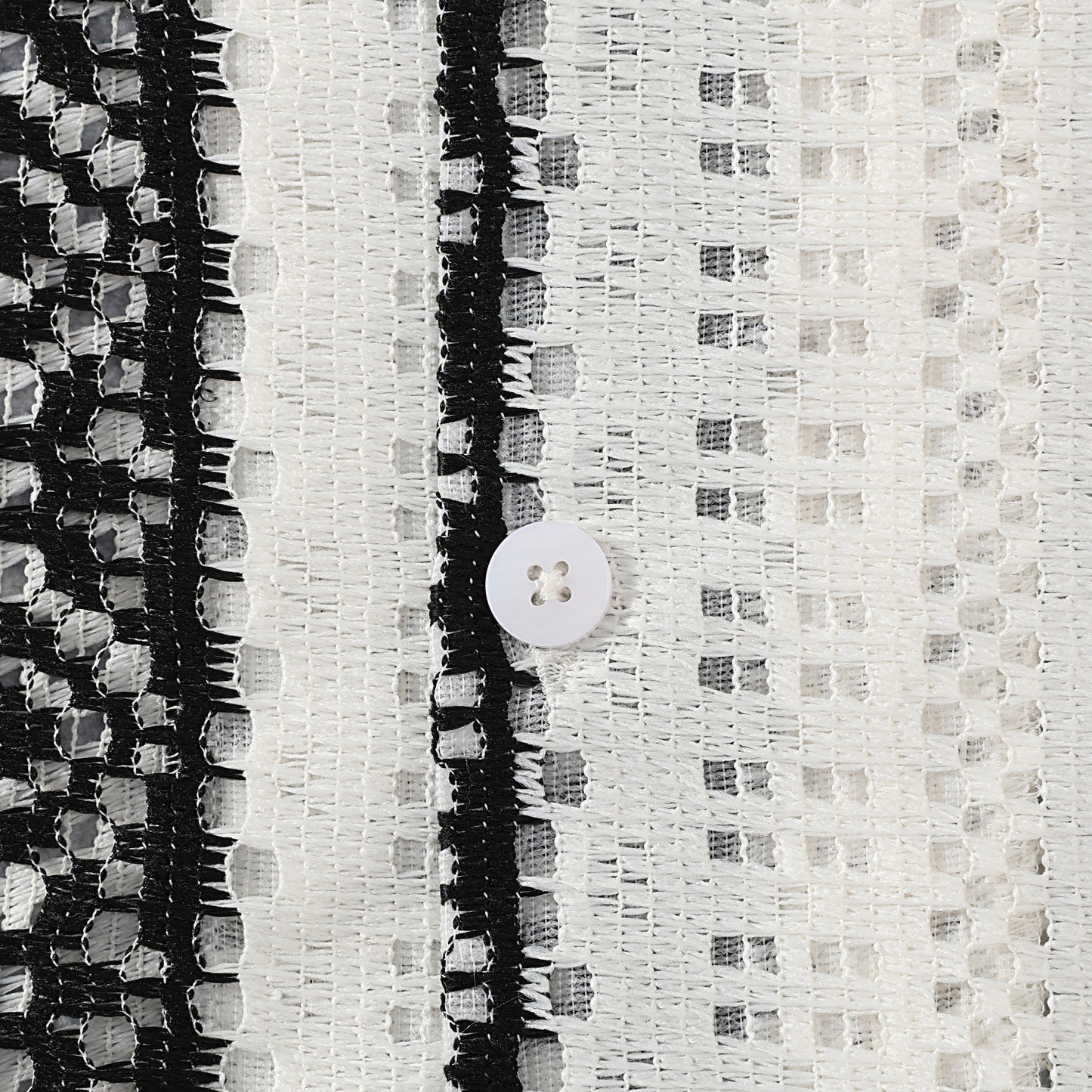 Striped Crochet Floral Pattern Textured Resort Fit Shirt