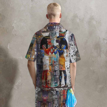 Ancient Egyptian Goddess Pattern Elastic Waistband Shorts