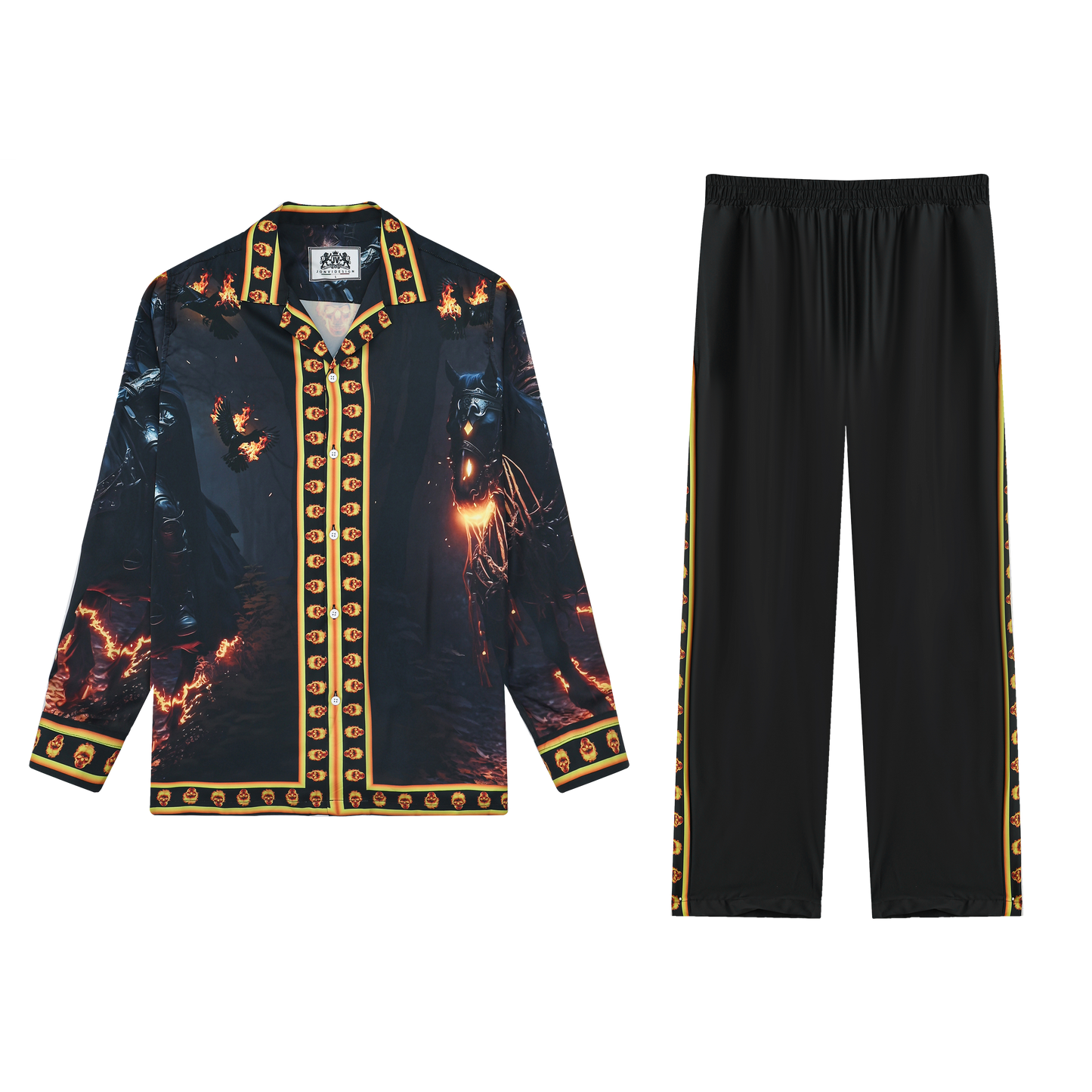 Halloween Ghost Rider Casual Trousers With Elastic Waistband