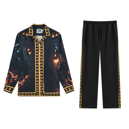 Halloween Ghost Rider Casual Trousers With Elastic Waistband