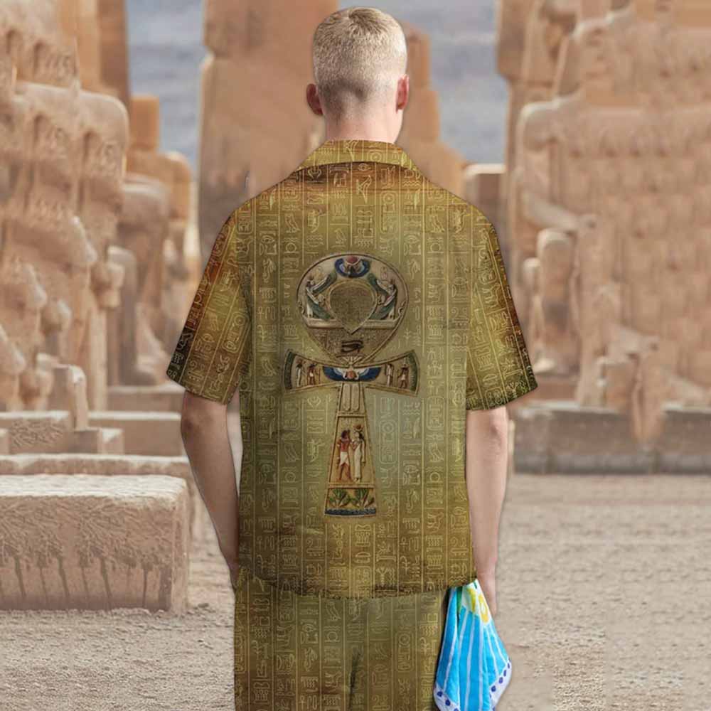 Egyptian Ankh Vintage Casual Elastic Waist Shorts