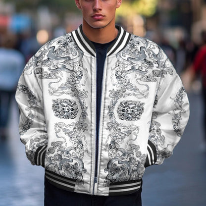 Sketch Myth Pattern Bomber Jacket