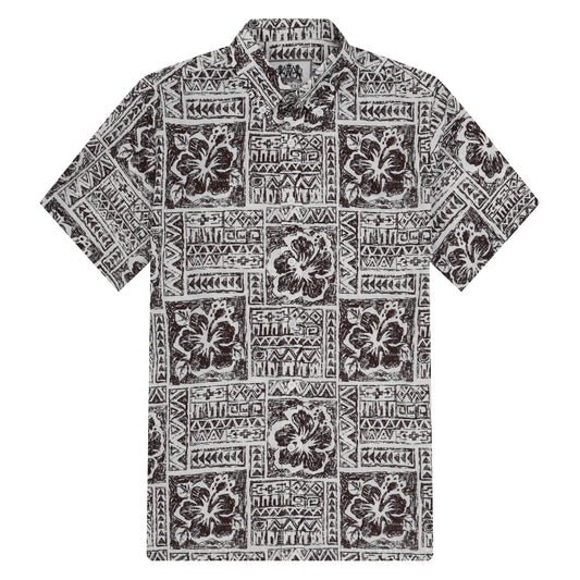 Floral Aztec Pattern Button Short Sleeve Shirt