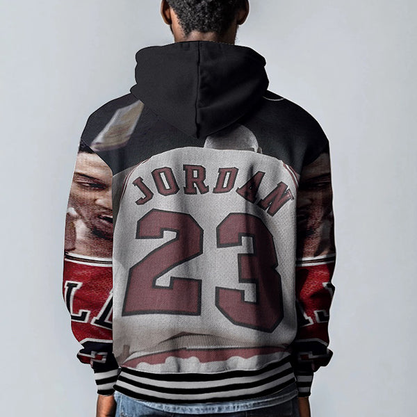 No. 23 basketball Print Hooded Sweatshirt