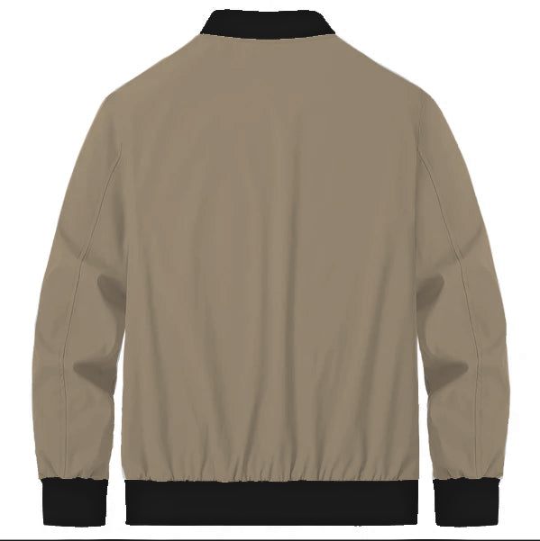 Men's  Khaki Rib Collar Bomber Jacket