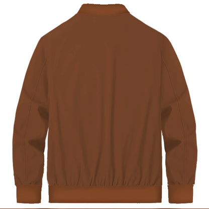 Brown Bomber Jacket Or Men Classic Lightweight Bomber Jacket For Men