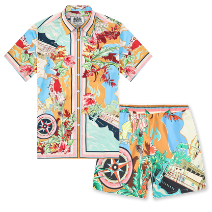 Floral Summer Design Short Sleeve Casual Shirt