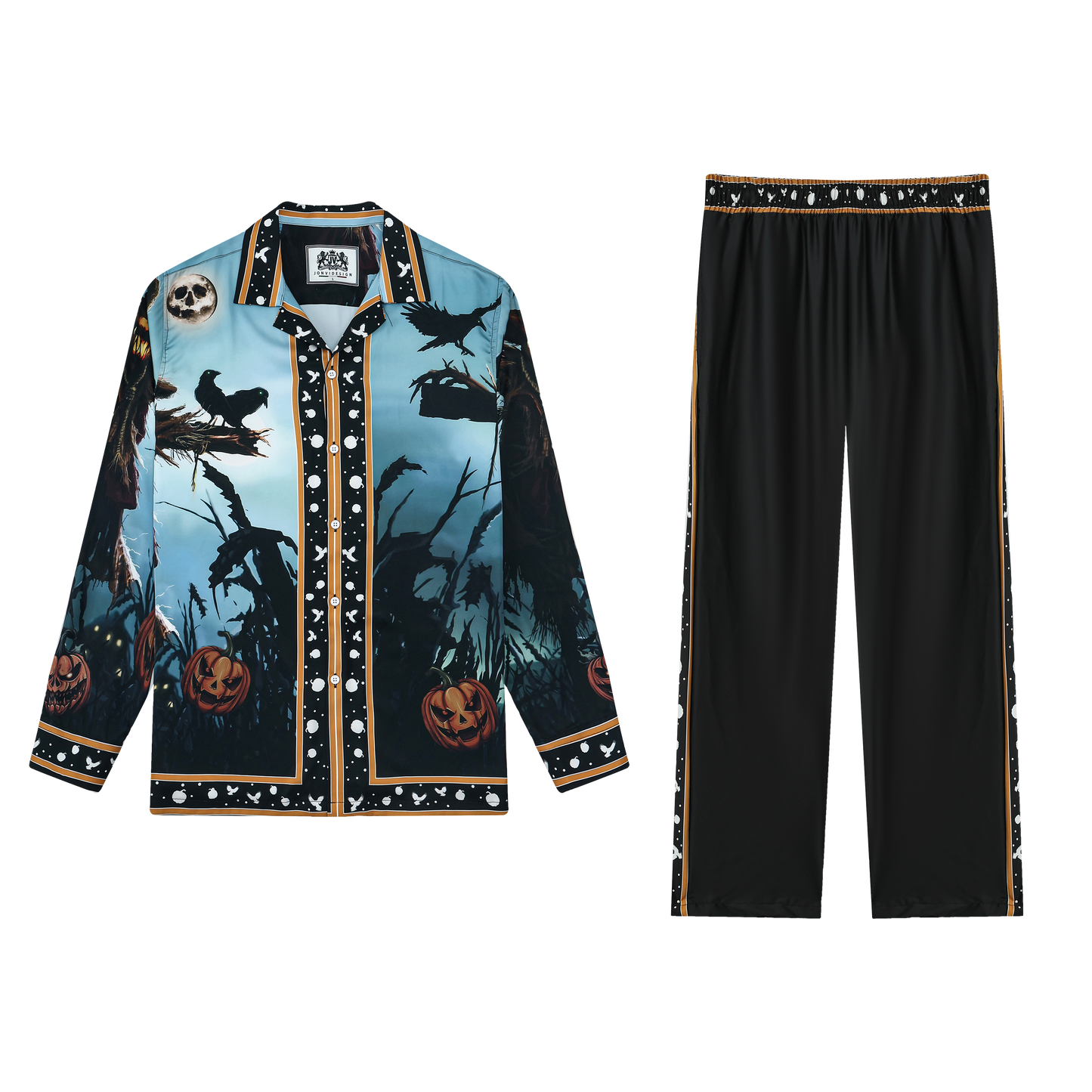 Halloween Scarecrow Casual Trousers With Elastic Waistband