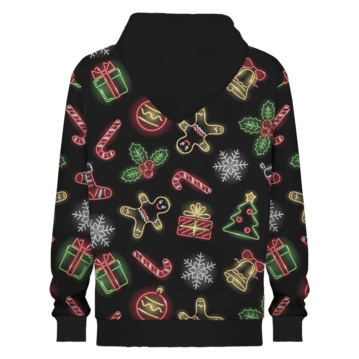 Lights Glowing Christmas Print Hooded Sweatshirt