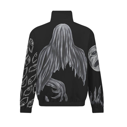 Eye of Prophecy Print Zip Up Track Suit Top